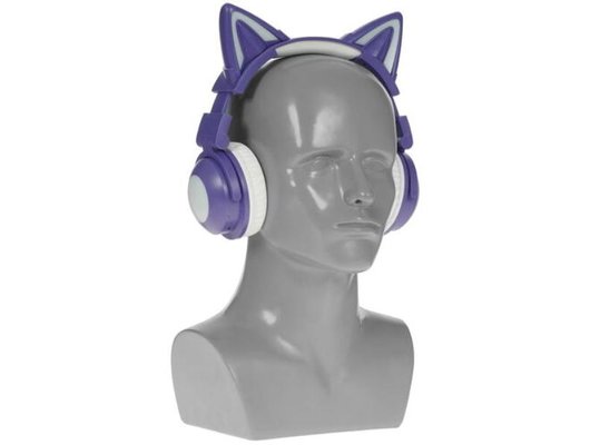Наушники накладные QUMO PARTY CAT MINI ВТ 0050 ФИОЛЕТОВО-ГОЛУБЫЕ